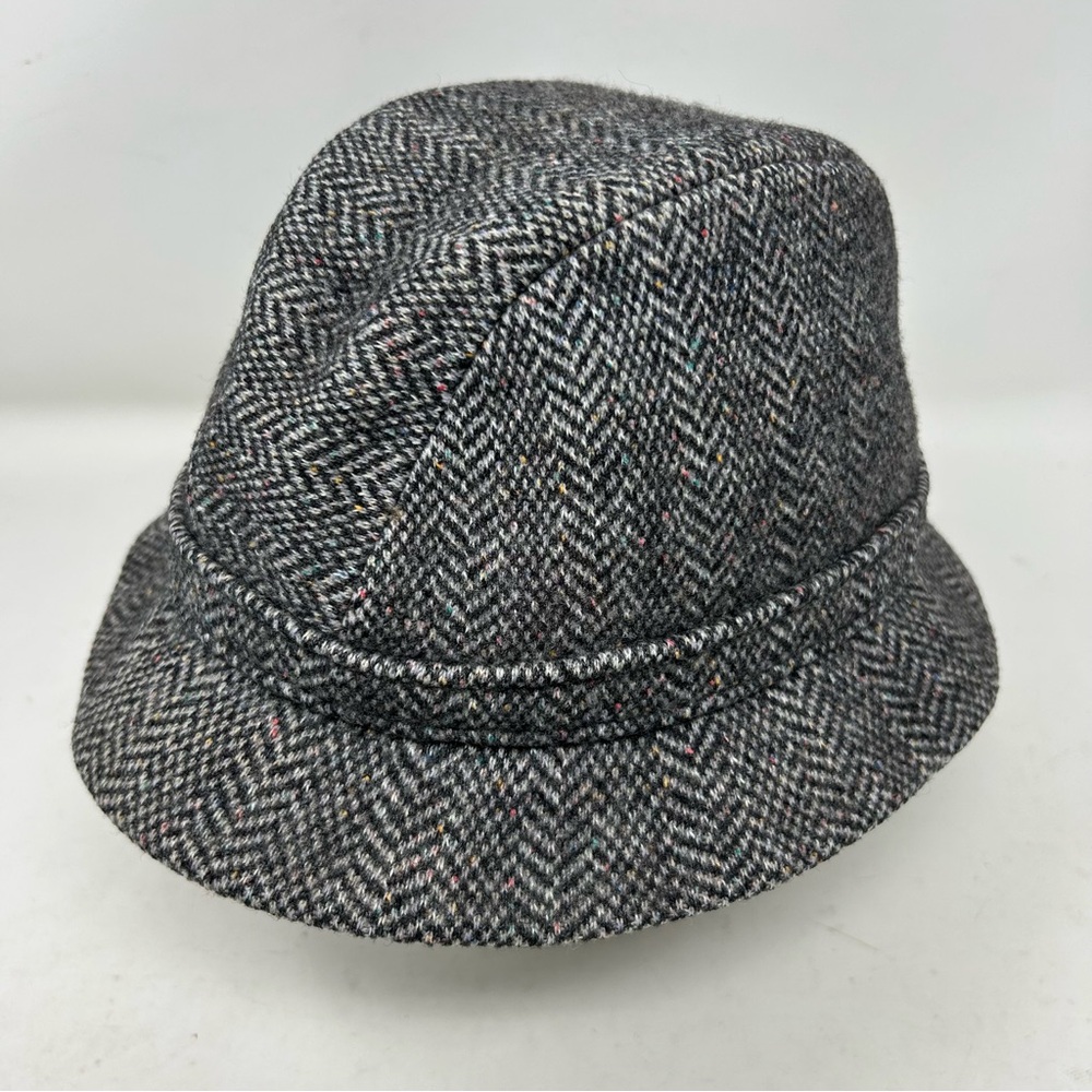 Kangol Design Fedora Size Large England Herringbone Tweed